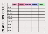Organized Class Schedule Template – Perfect for Students & Teachers A4