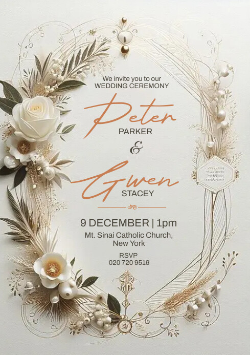Copy of White Modern & Minimal Classy Wedding A4 | PosterMyWall