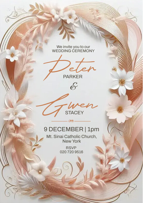 Copy of White Modern & Minimal Classy Wedding Invitat | PosterMyWall