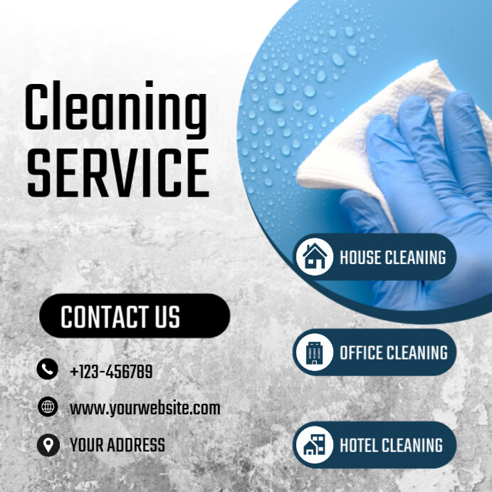 White Modern & Minimal Cleaning Servic Ad Instagram Post Template ...