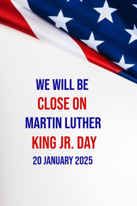 White Modern & Minimal Close On Martin Luther King Jr Day Poster ...