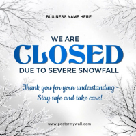 White Modern & Minimal Closed Due To Inclement Weather  - Snow Day Alert  Instagram Post template