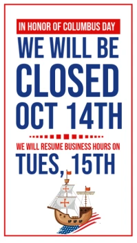 White Modern & Minimal Closed For Columbus Day Instagram Story template