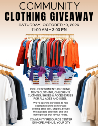 สีขาว Clothing Giveaway Рекламная листовка Template