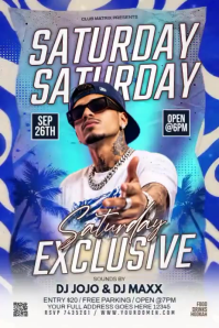 Blanco Saturday Club Event Poster Template