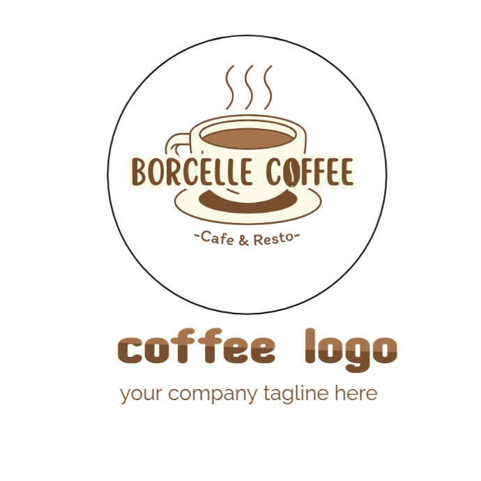 White Modern & Minimal Cofee Logo  white professional coffee logo  coffee logo template