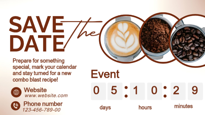 Copy of White Modern & Minimal Coffee Event Countdown Digital Display ...