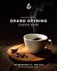 White Modern & Minimal Coffee Shop Open Instagram Portrait template