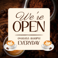 Blanc Coffee Shop Opening Hours Instagram Post Template