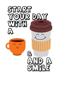 White Modern & Minimal Coffee Video  Poster template