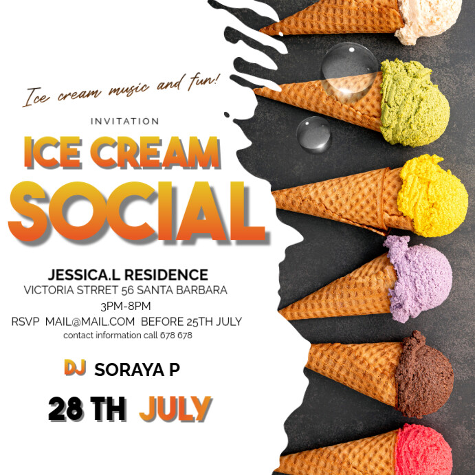 White Modern & Minimal Colorful Photo Icecream Instagram Post template