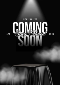 White Modern & Minimal Coming Soon A4 template