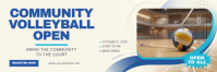 Белый Community Volleyball Event Twitter Banner Template