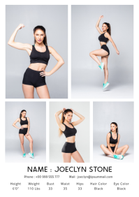 White Modern & Minimal Comp Card A4 template