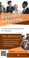 White Modern & Minimal Comprehensive Business Services Roll Up Banner 3' × 6' Oprolbanier 3'×6' template