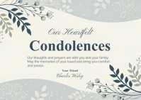 White Modern & Minimal Condolences Card Template A6