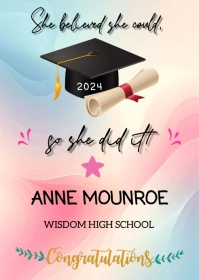 White Modern & Minimal Congratulations On You A6 template