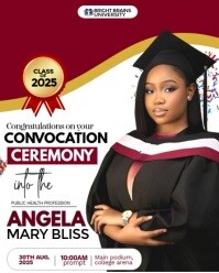 White Modern & Minimal Convocation Ceremony Invitation Instagram Portrait template