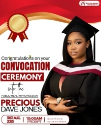White Modern & Minimal Convocation Ceremony Invitation  Instagram Portrait template