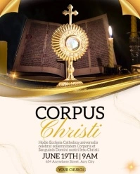 White Modern & Minimal Corpus Christi Celebration  Instagram Portrait template