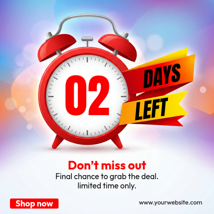 White Modern & Minimal Countdown Sale Instagram Post Template ...