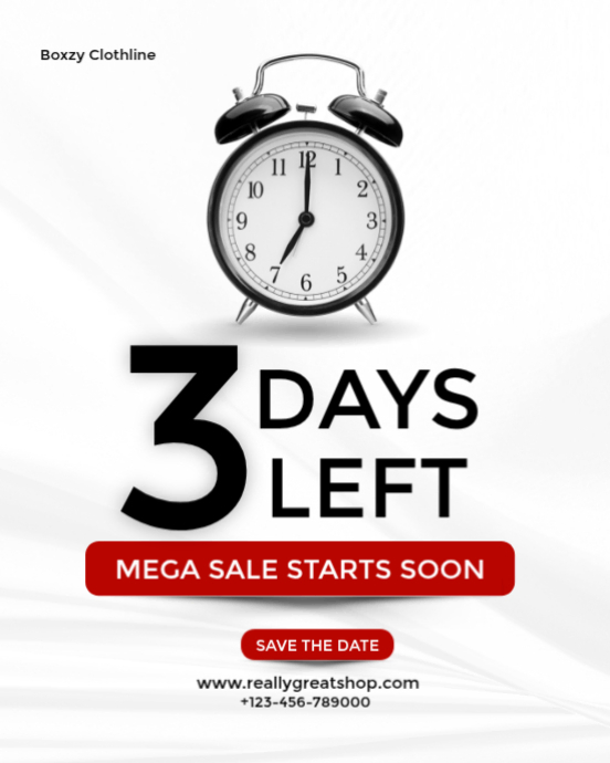 White Modern & Minimal Countdown to Mega Sale Instagram Portrait ...
