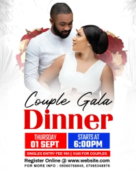 White Modern & Minimal Couple Gala Dinner  Instagram Portrait template