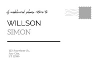 White Modern & Minimal Cream And Grey Address Label Etiqueta template