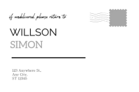 White Modern & Minimal Cream And Grey Address Label template