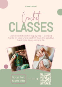 White Modern & Minimal Crochet Classes A2 template