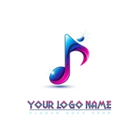 White Modern & Minimal Custom Music Logo | Creative Audio Logo | Stylish Music Note Logo | Live Digi template