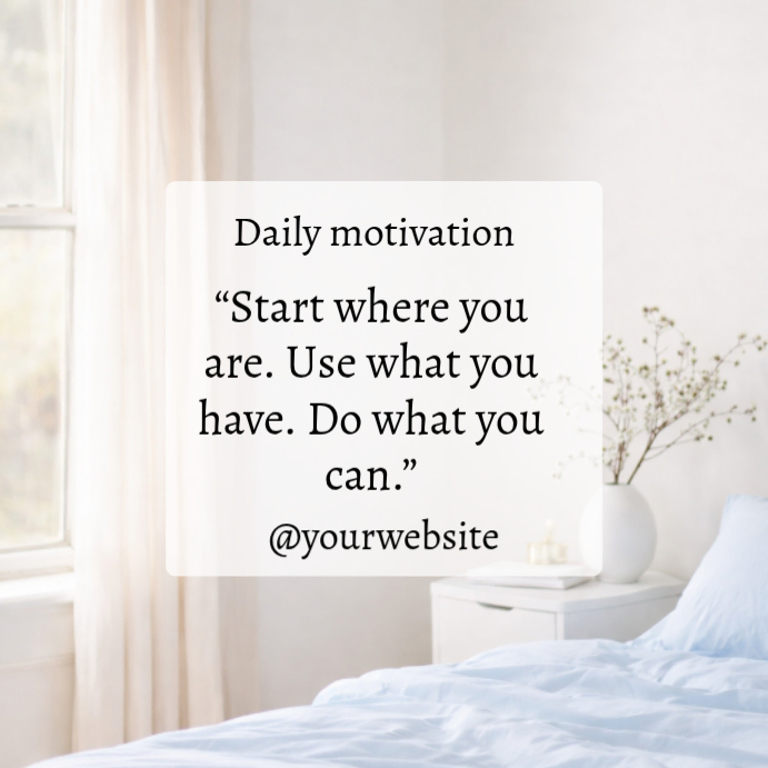 White Modern & Minimal Daily Motivation Square Template | PosterMyWall