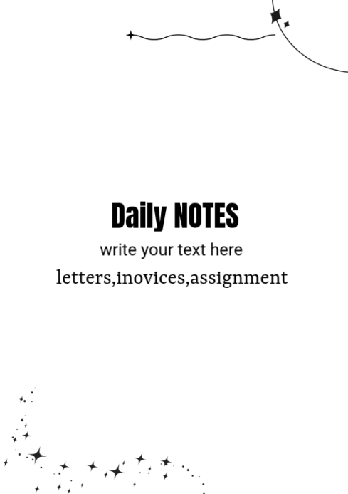 White Modern & Minimal Daily Notes A4 Template | PosterMyWall