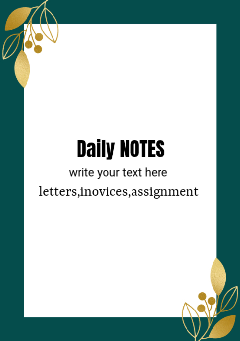 White Modern & Minimal Daily Notes A4 Template | PosterMyWall