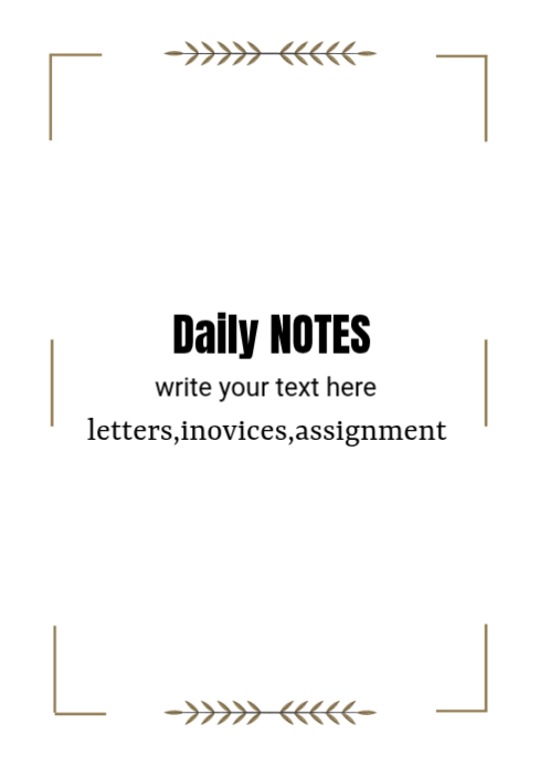 White Modern & Minimal Daily Notes A4 Template | PosterMyWall