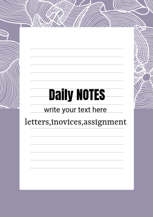 White Modern & Minimal Daily Notes A4 Template | PosterMyWall