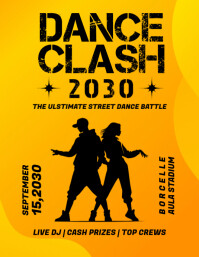 White Modern & Minimal Dance Clash Competition Flyer (us Letter) template