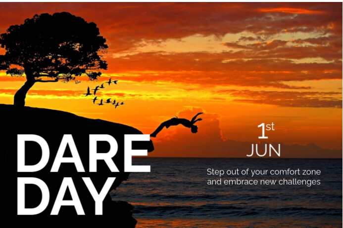 Daring Posters Copy of White Modern & Minimal Dare Day Poster | PosterMyWall