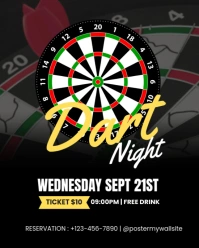 White Modern & Minimal Dart Night Instagram Portrait template