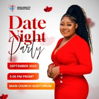 White Modern & Minimal Date Night Flyer Template Square (1:1)