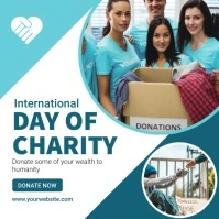 White Modern & Minimal Day Of Charity Instagr Instagram Post template