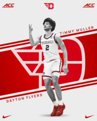 White Dayton Flyers Basketball Instagram Portrait Template
