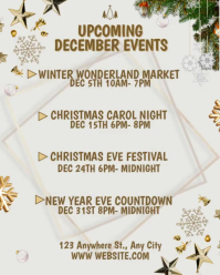 White Modern & Minimal December Events Instagram Portrait template