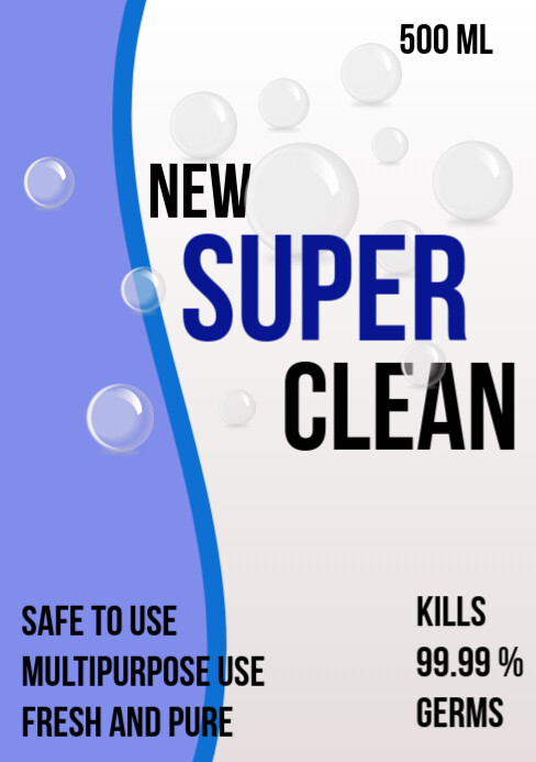 White Modern & Minimal Detergent Label Design A5 template