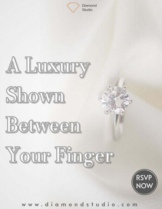 Copy of White Modern & Minimal Diamond Ring Ads Pamflet (letter As ...