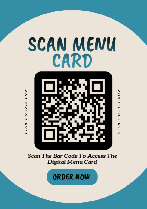 White Modern & Minimal Digital Menu QR Code A4 Template | PosterMyWall
