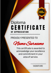 White Modern & Minimal Diploma Certificate  A4 template
