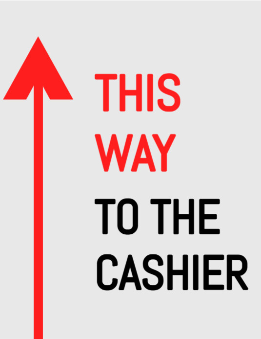 White Modern & Minimal Direction Arrow Sign  Flyer (us Letter) template
