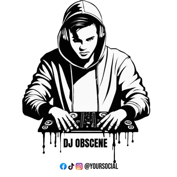 Copy of White Modern & Minimal Disk Jockey,dj Ad Social Media Template