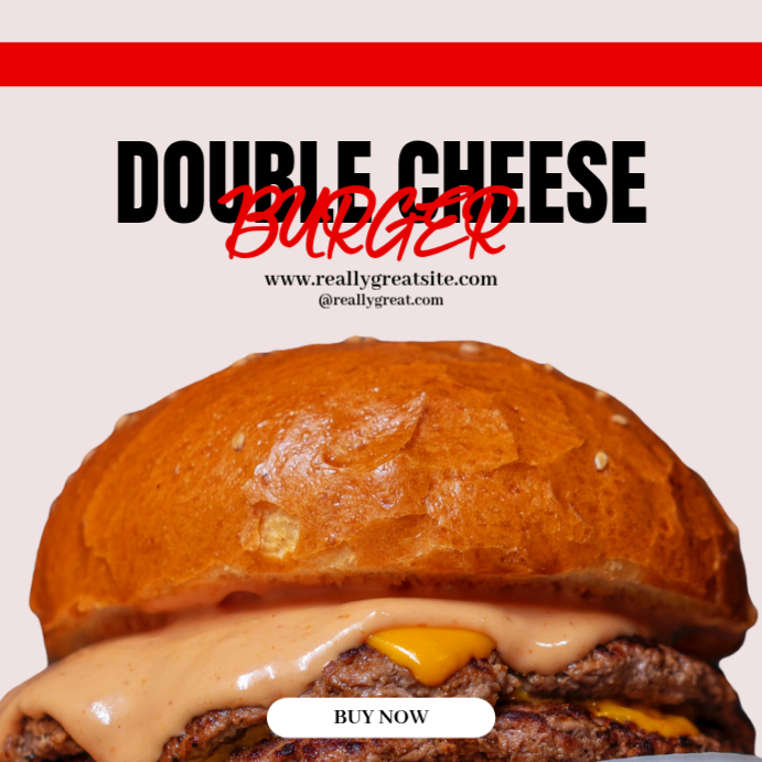 White Modern & Minimal Double Cheese Burger Instagram Post Template ...